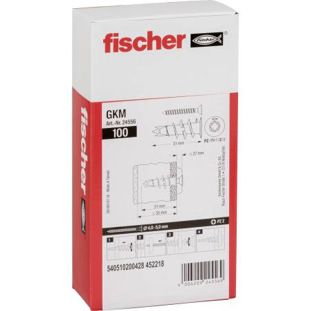 Fischer tassello metallico per cartongesso GKM 100 pz.