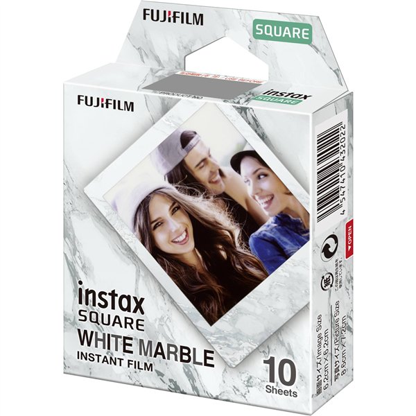 1 Fujifilm instax Square Film bianco marble
