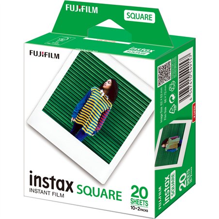 1x2 Fujifilm Instax Square Film cornice bianca              NEW