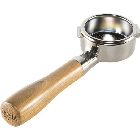Gaggia Holzsiebträger bodenlos Edelstahl und Eschenholz
