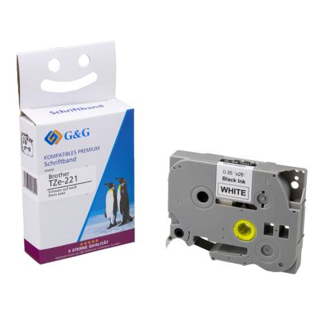 G&G nastro 9mm x 8m ne-bi. comp. c. Brother TZe-221