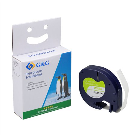 G&G nastro 12mm x 4m ne.-bi. comp. c. Dymo S0721660/ 91221