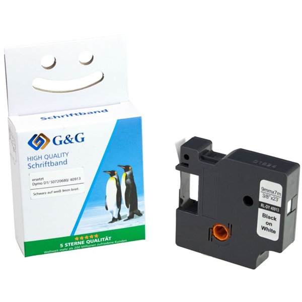 G&G nastro 9mm x 7m ne-bi. comp. c. Dymo D1/ 40913/ S072068
