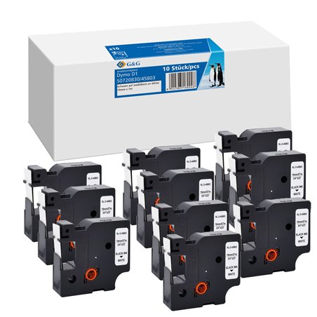10x G&G nastro 19mm x 7m ne. comp c. Dymo D1/ 45803/ S0720830