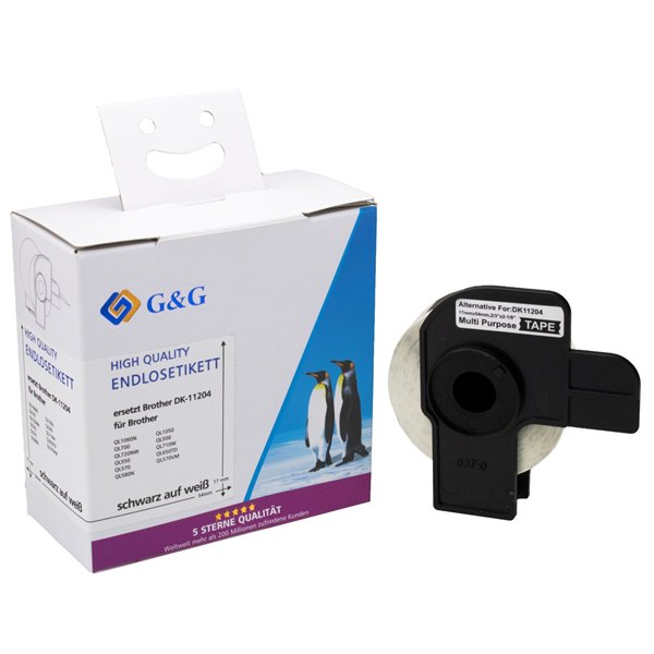 G&G etichette 17mm x 54mm ne-bi. comp. c. Brother DK-11204