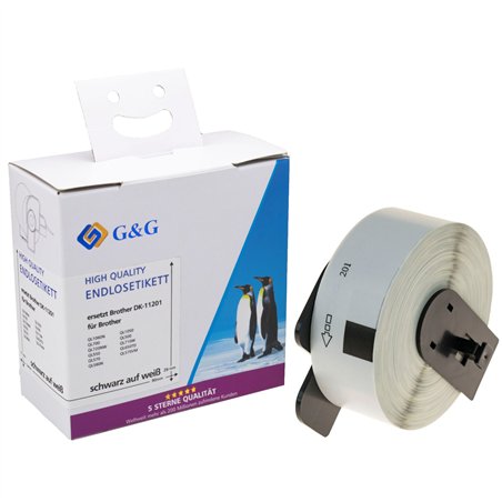 G&G etichette 29mm x 90mm ne-bi. comp. c. Brother DK-11201
