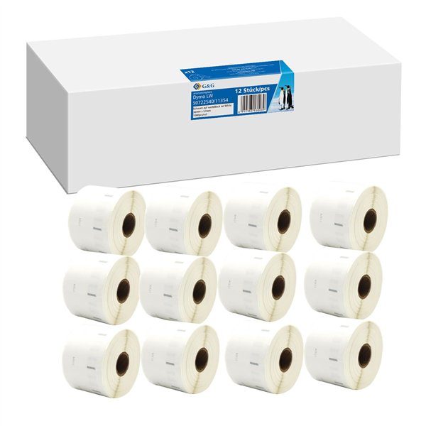 12x G&G etichette 32mm x 57mm ne comp. c. Dymo 11354/ s0722540