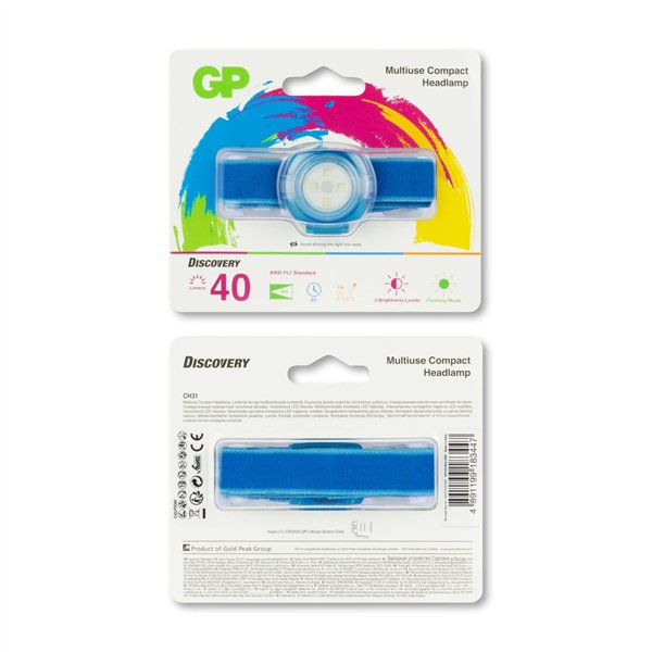 GP torcia fronte CH31   40 lumen 2 x CR 2025 blu 260GPACTCH31003