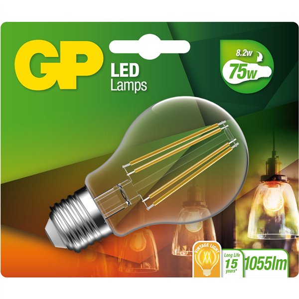 GP Lighting Filament Classic E27 LED 8,2W (60W)806lm DIM GP079934