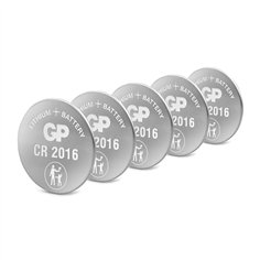 1x5 GP CR 2016 Lithium 3 Volt batt. a bottone        0602016C5