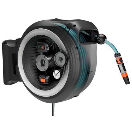 Gardena avvolgitubo parete batt. PowerRoll XXL 18V Set 40 m