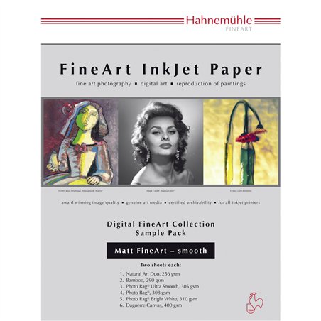 Hahnemühle Digital FineArt A 4 Testpack carte opache, lisce