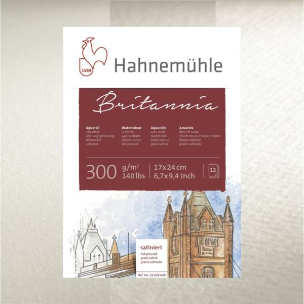 Hahnemühle blocco p. acquerelli 12f. Britannia ruv. 24x32cm 300g