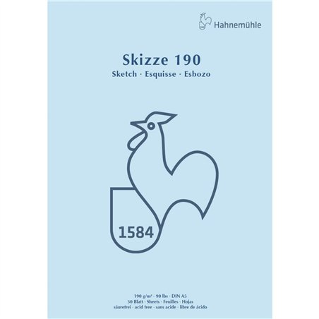Hahnemühle blocco schizzi A 5 50 fogli 190 g testa incollata