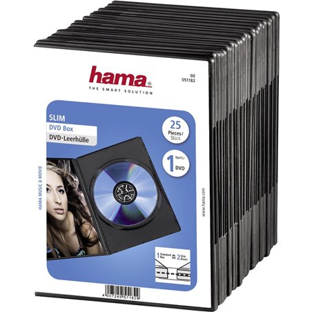 1x25 Hama Custodie DVD Slim 50% risparmio di spazio 51182