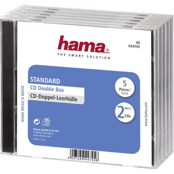1x5 Hama custodia CD doppia 44745