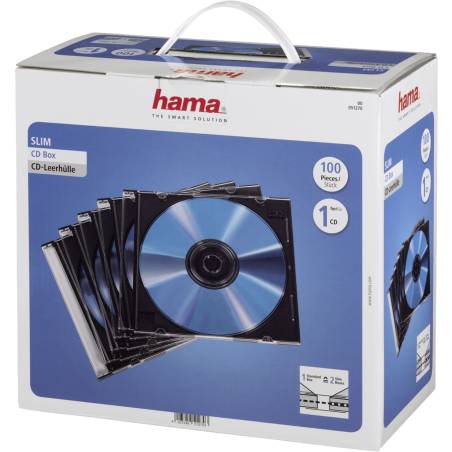 1x100 Hama Custodie CD vuote Slimpack nero              51270