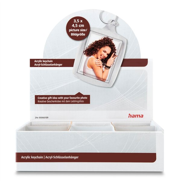 24x1 Hama portachiavi acril. per fototessera 3,5x4,5 i.D.