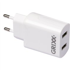 Grixx Power adatt. 220V bianco Dual USB A 2