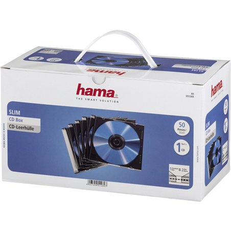 1x50 Hama Custodie CD SlimLine Trasparente-nero 51269