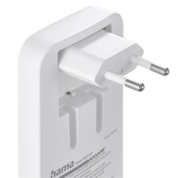 Hama mini caricabatt. piatto 65W 2xUSB-C/1xUSB-A, bian. 201976