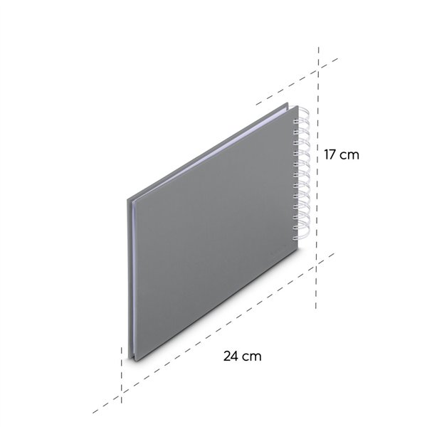 Hama  Fine Art  spirale grigio 24x17 50 pagine bianche   9836