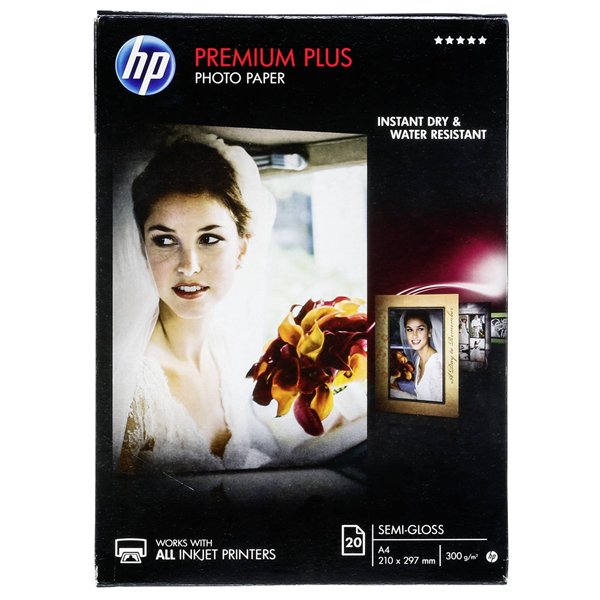 HP Premium Plus carta foto  A 4 Semi-Gloss white 20 fogli, 300 g