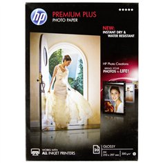 HP Premium Plus carta foto  A 4 bianco lucido, 20 fogli, 300 g