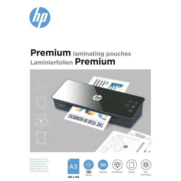 HP Premium Fogli di laminazione A3 125 Micron