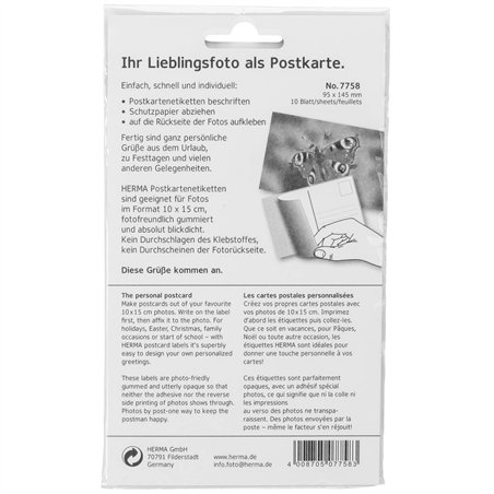 Herma etichette cartolina bianco 95x145 10 fogli            7758