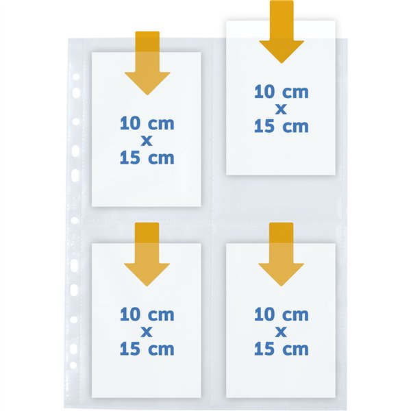Herma custodie cartoline l10x15 10x4 fogli trasparenti 7695