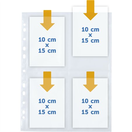 Herma custodie cartoline l10x15 10x4 fogli trasparenti 7695