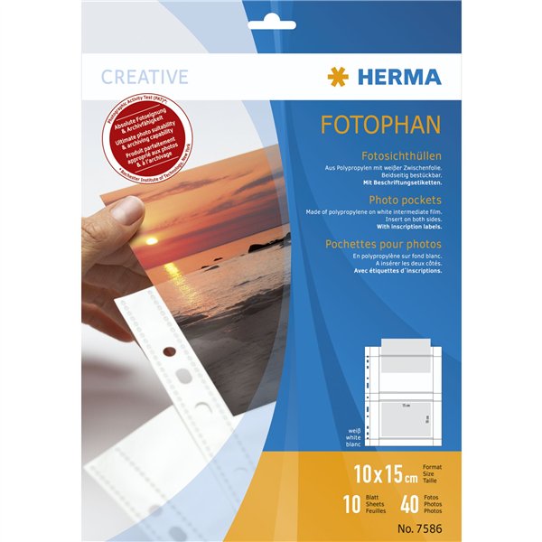 Herma fotophan 10x15 orizzontale bianco 10 fogli             7586