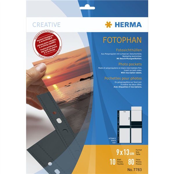Herma fotophan 9x13 10 fogli neri 7783