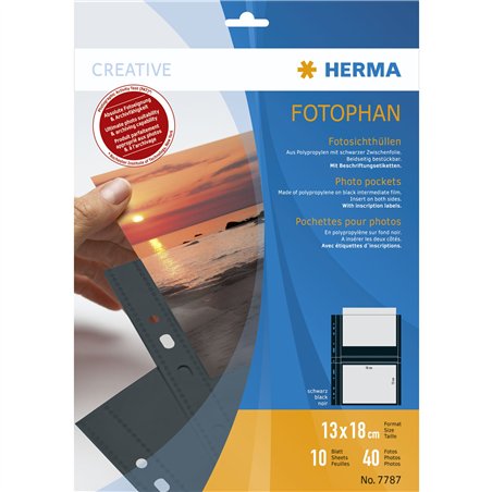 Herma fotophan 13x18 nero 10 fogli 7787