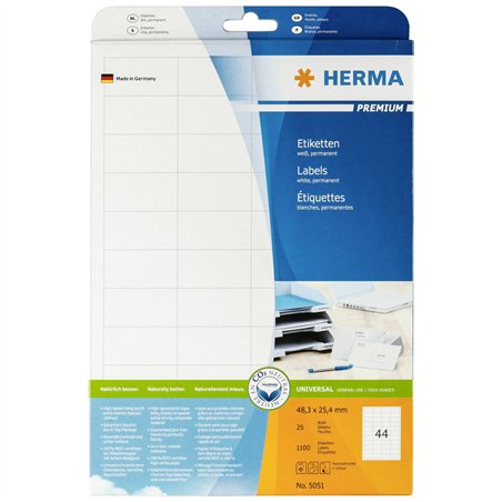 Herma etichette 48,3x25,4 25 p. DIN A4 1100 pezzi 5051