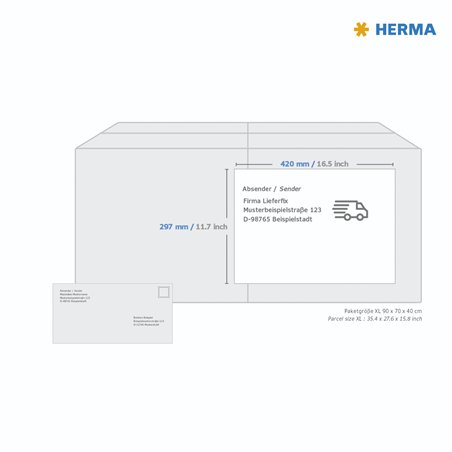 Herma Prem. etichette w. 420X297 100 fogli DIN A3 100 pezzi 8692