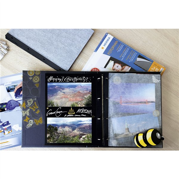 Herma cartoncino da foto nero 20 fogli 7577