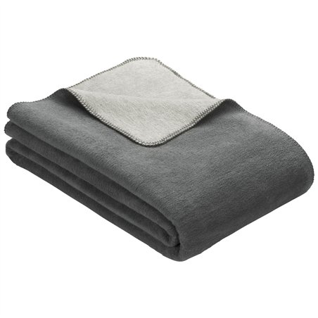 Ibena Uni cop. doubleface Dublin 2340 antracite/argento 150x200cm