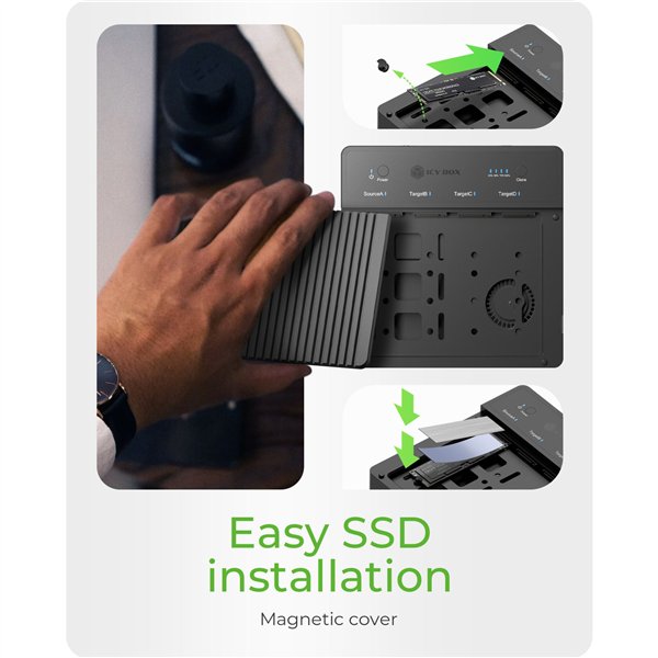 ICY BOX IB-4013MCL-C4 Docking clone stat. M2 NVMe SSD