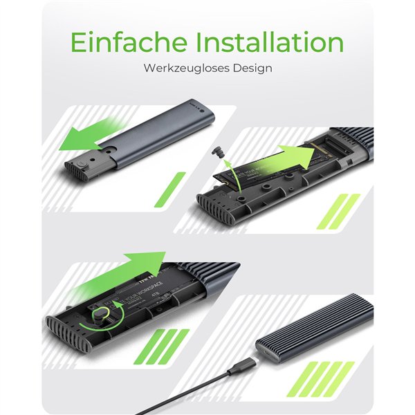 ICY BOX IB-1808MCT-CU31 USB-C M.2 NVMe & SATA SSD alloggiam.