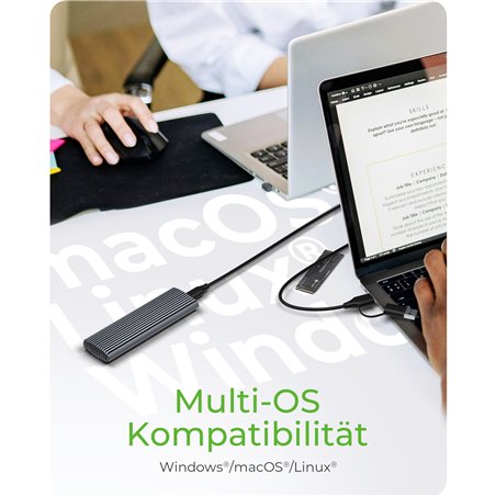 ICY BOX IB-1808MCT-CU31 USB-C M.2 NVMe & SATA SSD alloggiam.