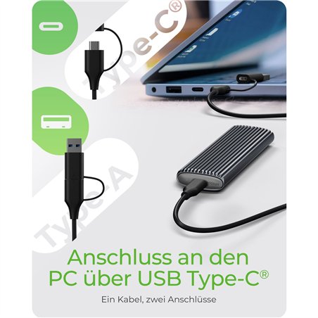 ICY BOX IB-1808MCT-CU31 USB-C M.2 NVMe & SATA SSD alloggiam.