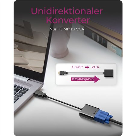 ICY BOX IB-AC502a HDMI A-Typ zu VGA Adapter