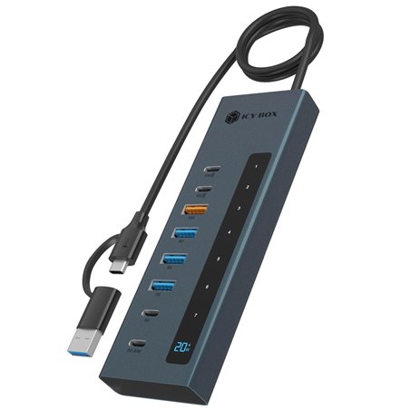 ICY BOX IB-HUB1743-CPD 9 in 1 HUB con PD e USB-C/USB-A