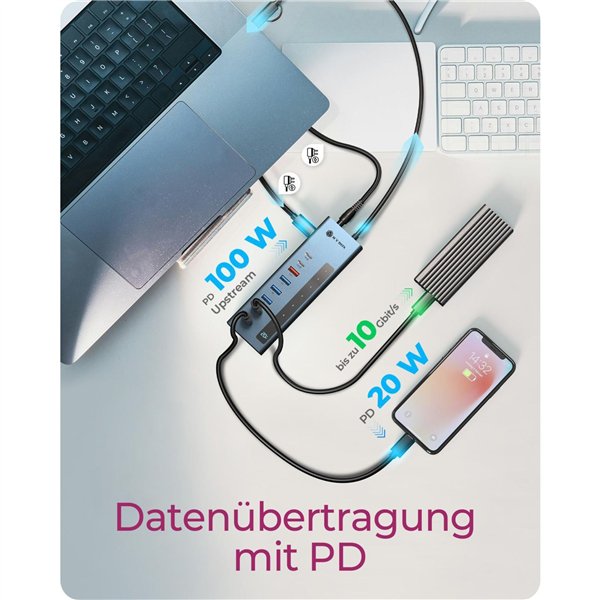 ICY BOX IB-HUB1743-CPD 9 in 1 HUB con PD e USB-C/USB-A