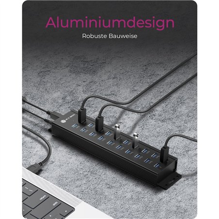 ICY BOX IB-HUB1720-U3 18+2 Port USB Hub, 96W Aliment.