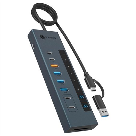 ICY BOX IB-HUB1742CR-C2PD 11-in-1 HUB mit PD & Cardreader