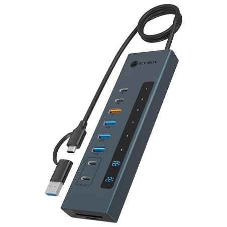 ICY BOX IB-HUB1742CR-C2PD 11-in-1 HUB mit PD & Cardreader