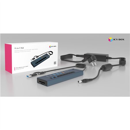ICY BOX IB-HUB1742CR-C2PD 11-in-1 HUB mit PD & Cardreader